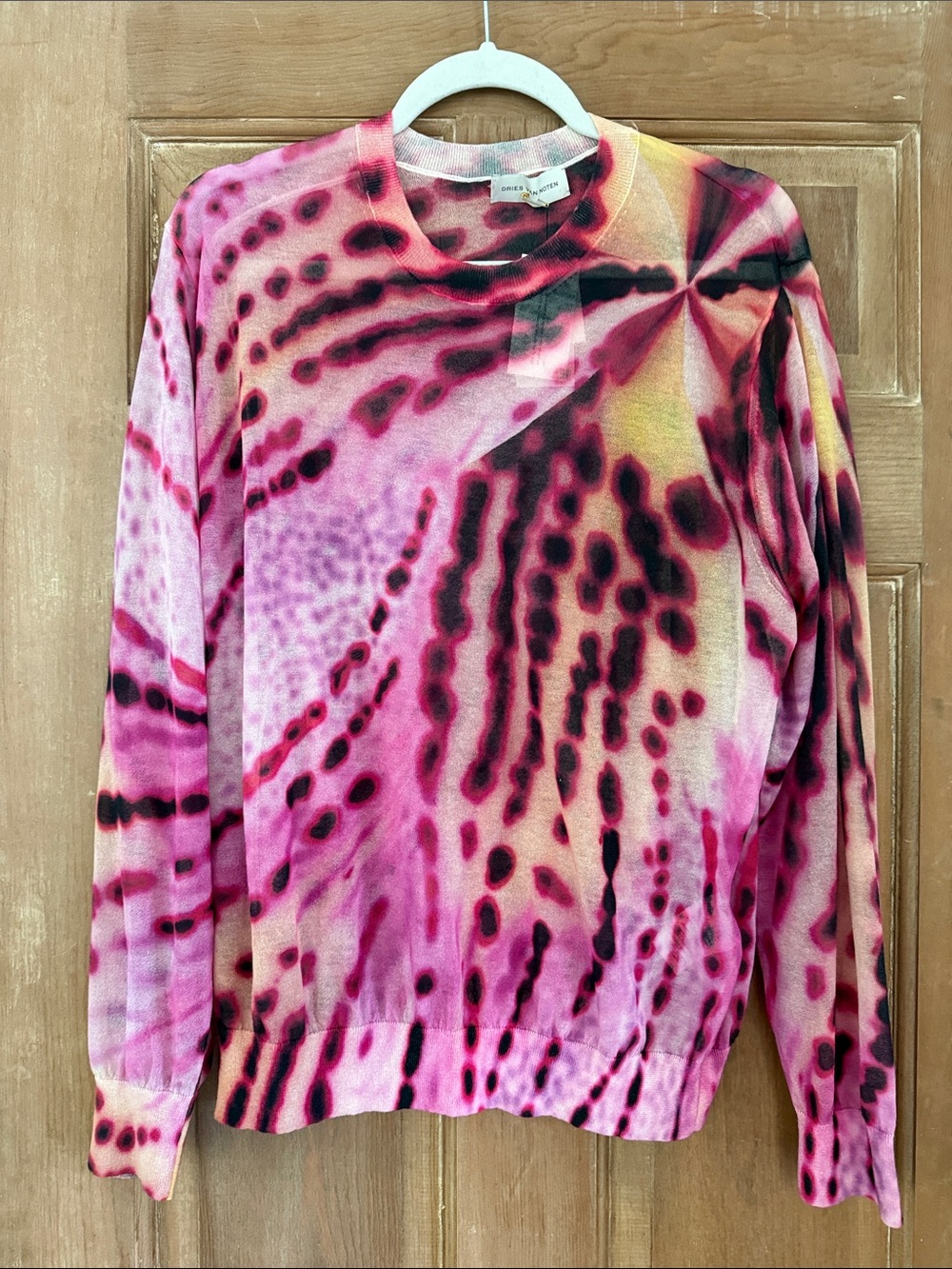 Dries Van Noten Tilly Intarsia Cotton Blend Jumper L